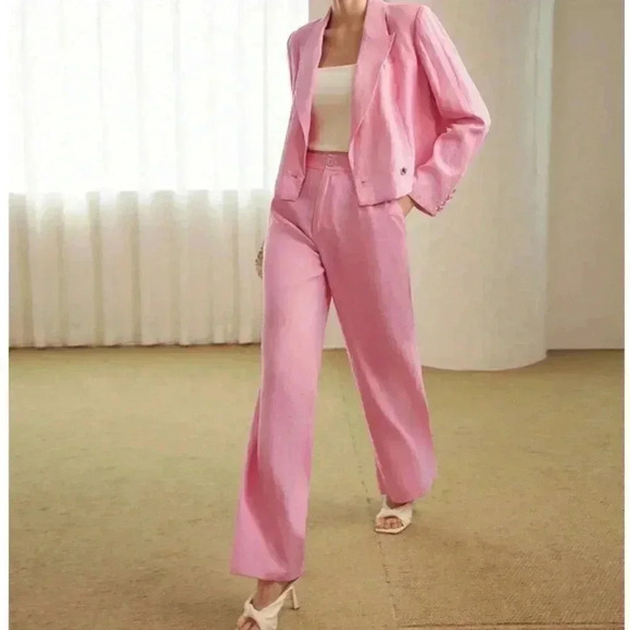 PREMIUM SOLID FOLD PLEATED STRAIGHT LEG SUIT PANTS - Picture 2 of 12